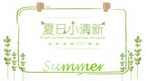 Branch vine green plant summer small fresh work report ppt template