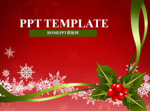 Cerah meriah latar belakang merah Natal PowerPoint Template Download