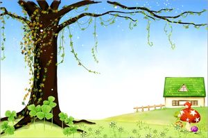 Brown cartoon arbre image PPT fond