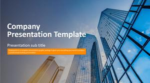 Business high rise building background PPT template