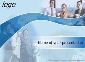 Business people blue background Powerpoint Templates
