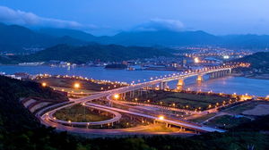 PPT背景圖片的繁華的現代都市夜景