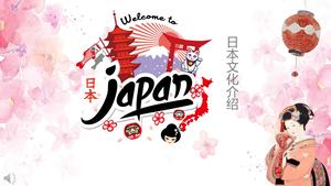 Cartoon anime style Japanese culture introduction promotion PPT template