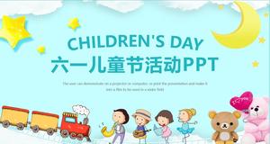 Plantilla PPT de la actividad del día de los niños de dibujos animados