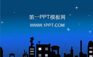 Cartoon city night sky background PPT template download PowerPoint Templates Free Download Cartoon city night sky background PPT template download PowerPoint Templates Free Download