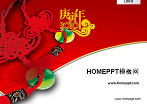 fundo nó chinês Festival da Primavera PPT Download template