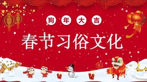 Estilo chino festivo año nuevo chino tradicional PPT cultura plantilla personalizada