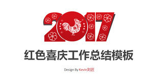 Modello PPT di Capodanno tagliato in carta stile cinese