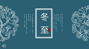 Wintersonnenwende-Kultur PPT-Vorlage im chinesischen Stil