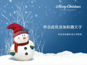 Christmas cute little snowman PPT template