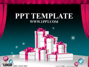 Christmas gift background with PowerPoint template download