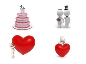 Cinta keluarga pernikahan bahan penjahat 3D PPT