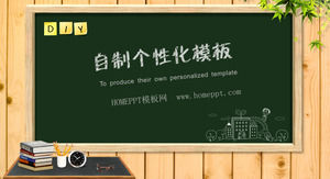 Classroom blackboard and chalked background education to learn PPT template