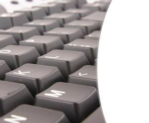 Close Up Gambar dari Komputer Keyboard powerpoint template yang