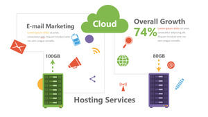Cloud cloud technology server host PPT graphics