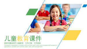 Color fresh children education PPT template