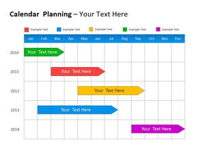 Color project schedule PPT template