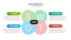 Цвет круглый SWOT анализ материала PPT