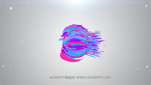 partikel berwarna-warni terbuka menonjol efek logo PPT animasi