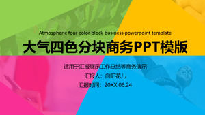 สไตล์การทำงานที่มีสีสันสรุปรายงานแม่แบบ ppt