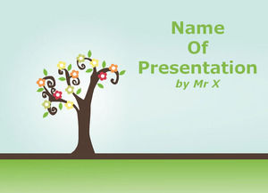 五顏六色的蠟筆樹的PowerPoint模板