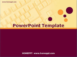 Computer keyboard background technology PPT template download