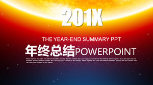 Fajne tło gwiazdowego podsumowującego szablon PPT na koniec roku, podsumowanie prac PPT download