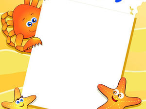 Crab stelle marine cartone animato confine immagine di sfondo PPT
