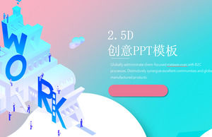 Creative 2.5D Design PPT Templates para fondo degradado de color Descarga gratuita