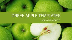 酥脆甜綠蘋果幻燈片模板