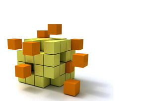 Cube modèle powerpoint destruction