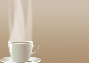 Cup of Coffee With Smoke powerpoint template