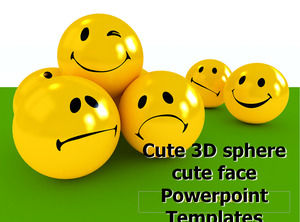 かわいい3D球かわいい顔PowerPointテンプレート