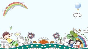 Cute cartoon child kid PPT background picture