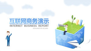Elemen kartun lucu ppt template bisnis internet laporan kerja