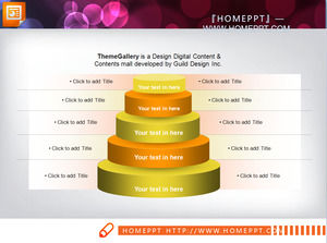 Cylindrical pyramid level progressive relationship PPT chart material