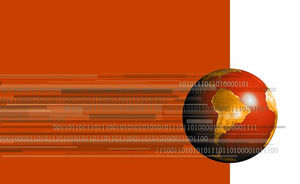 Digital Planet Orange Design powerpoint template yang