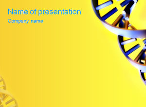 DNA double helix yellow background - Medical Chemical PPT te