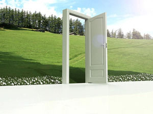 Door and Ecology powerpoint template