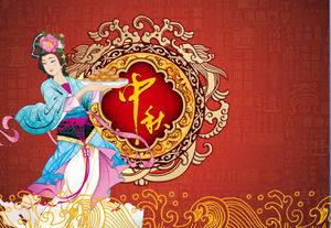 Dynamic good looking full moon full of thoughts Mid-Autumn Festival PPT template