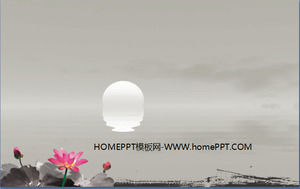 Lua nascimento do mar dinâmica da imagem de fundo clássica chinesa PPT vento