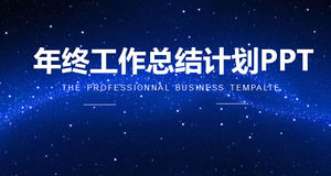 Dynamic work summary of beautiful blue starry background PPT template free download Dynamic work summary of beautiful blue starry background PPT template free download