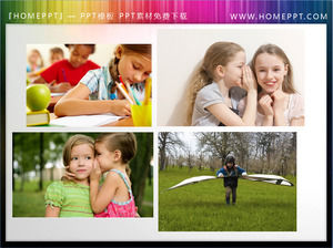 Eight children PPT illustration material download