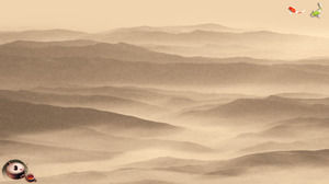 Elegant brown ink Chinese wind PPT background picture