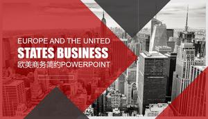 PPT-Vorlage für europäische und amerikanische Businesswind-Arbeitsberichte