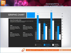 Zarif, yıllık veri analizi PPT çubuk grafik malzeme şablon
