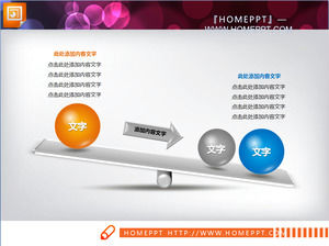 Exquisite seesaw comparison relationship PPT chart material download