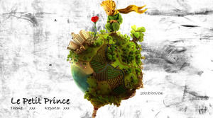 แฟนตาซีภาพยนตร์แอ็คชั่น "Little Prince" theme ppt template