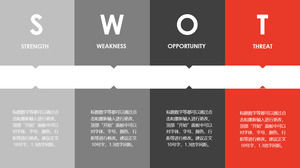 บล็อคสีแฟชั่น SWOT คำอธิบายการวิเคราะห์แม่แบบ PPT