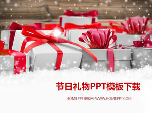 background hadiah meriah untuk Natal PPT Template Download